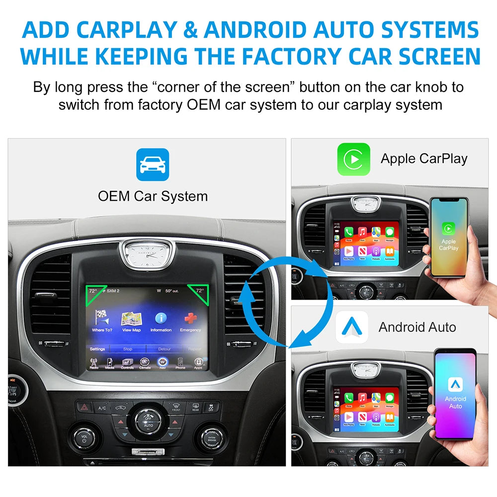 Wireless CarPlay Android Auto Retrofit Kit Decoder Box For Chrysler 300 Series 2011 2012 2 | AUTOKITSHOP