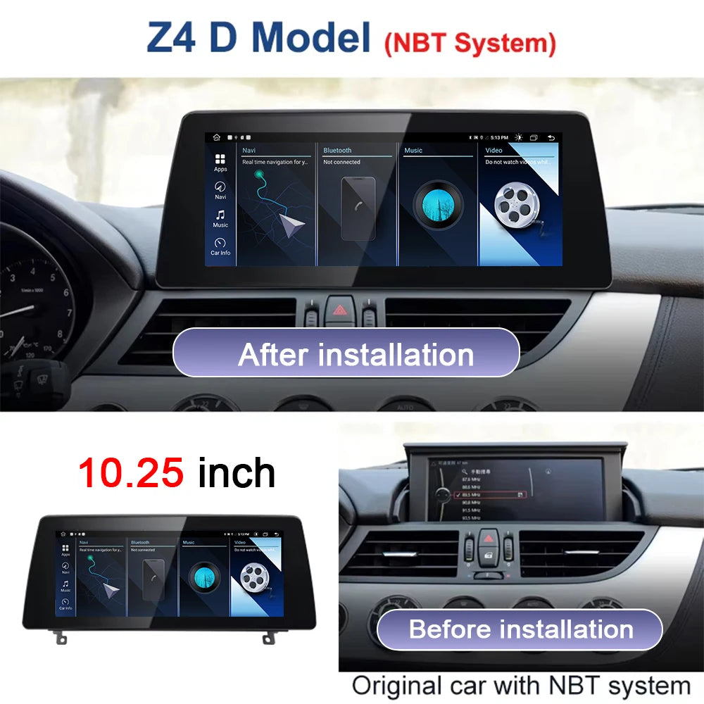 10.25INCH Android 14 Car Multimedia Player For BMW Z4 E85 E86 E89 2002-2017 Stereo Radio W