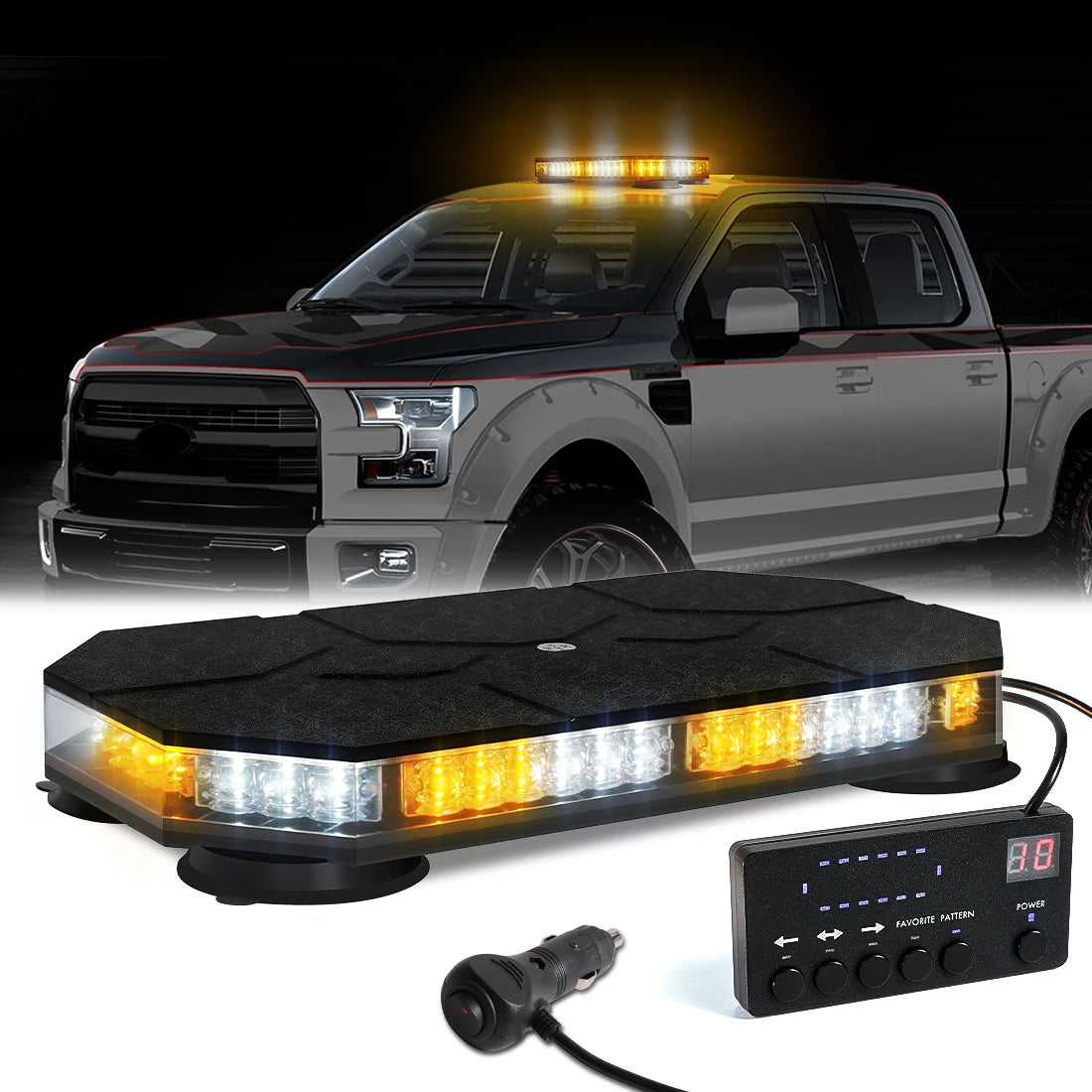 12V 24V Car Roof Top Strobe Lights Emergency Warning 42 LED Safety Magnetic Mount Truck Am | AUTOKITSHOP