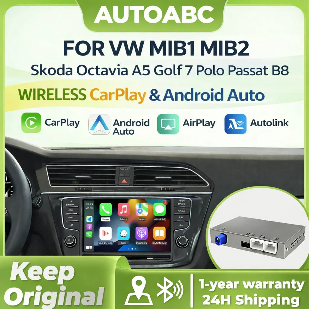 Wireless Carplay Android Auto For VW Golf 7 Skoda Octavia A5 Polo Passat B8 Seat Leon Mk3  | AUTOKITSHOP