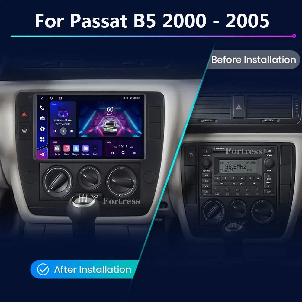 Android 16 For Volkswagen Passat B5 2000 2001 2002 2003-2005 Wireless CarPlay Video Audio