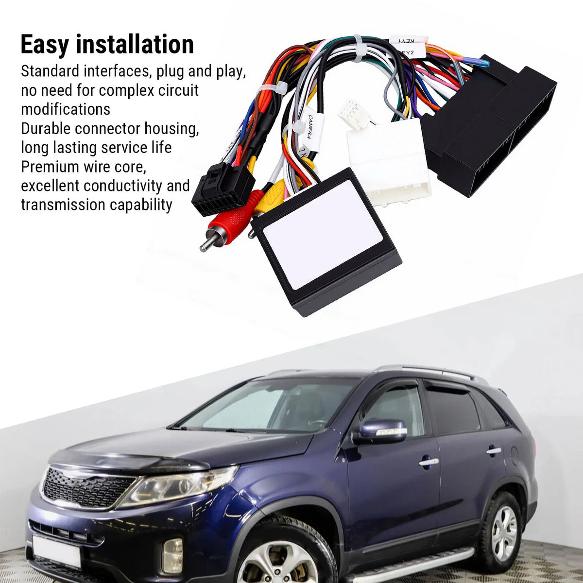 16pin Car Radio Stereo Power Wiring Harness and Canbus Box Replacement for Elantra 2016-2018 Car - Automotive LED Light