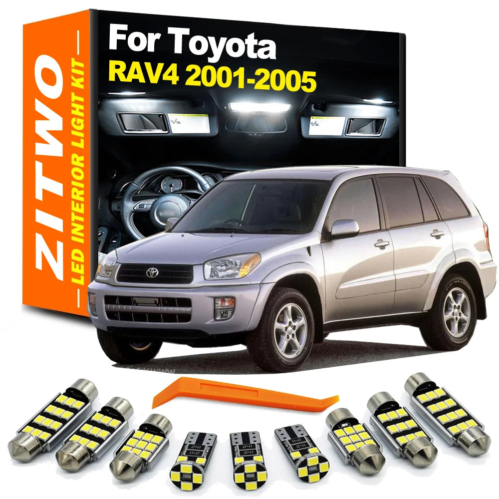 ZITWO 8Pcs No Error Canbus For Toyota RAV4 2001 2002 2003 2004 2005 LED Bulb Interior Light Kit Reading Plate Luggage Lamp