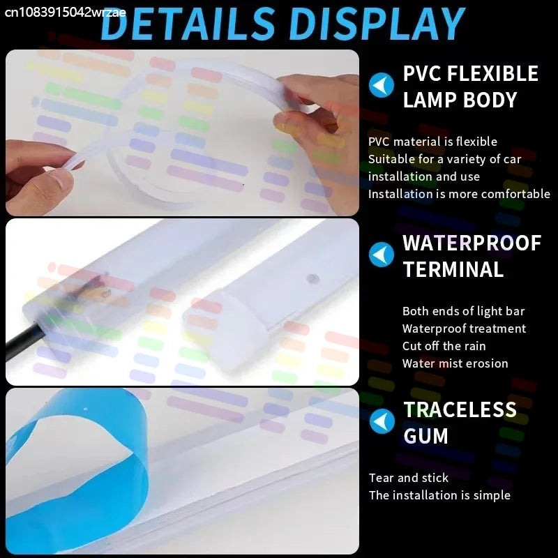 60/45/30cm (2-Pack) Flexible LED Decorative Light Strips For Vehicles — Universal Headligh | AUTOKITSHOP
