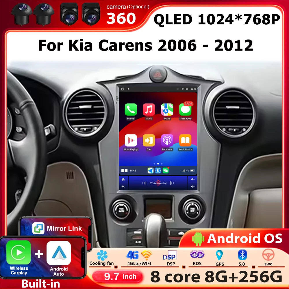 Android 16 Auto For Kia Carens 2006 - 2012 Car Radio Multimedia Video Player GPS Navigatio