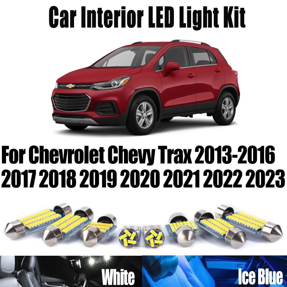 13-Piece LED Interior Light Kit for Chevrolet Chevy Trax 2013- 2020 - Canbus Dome Map Door Trunk Bulbs | AUTOKITSHOP