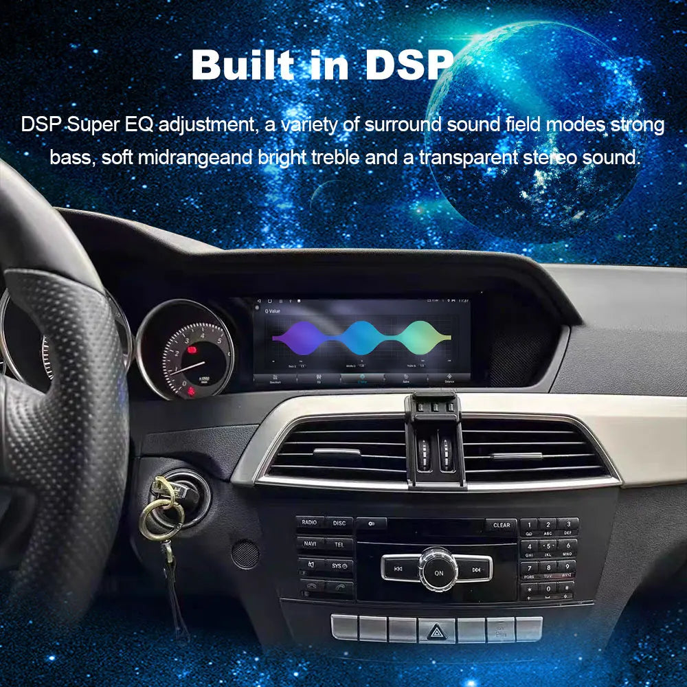 8.8 inch Android 14 For Mercedes Benz C Class W204 2011-2014 NTG 4.5 System 4G Car Radio D