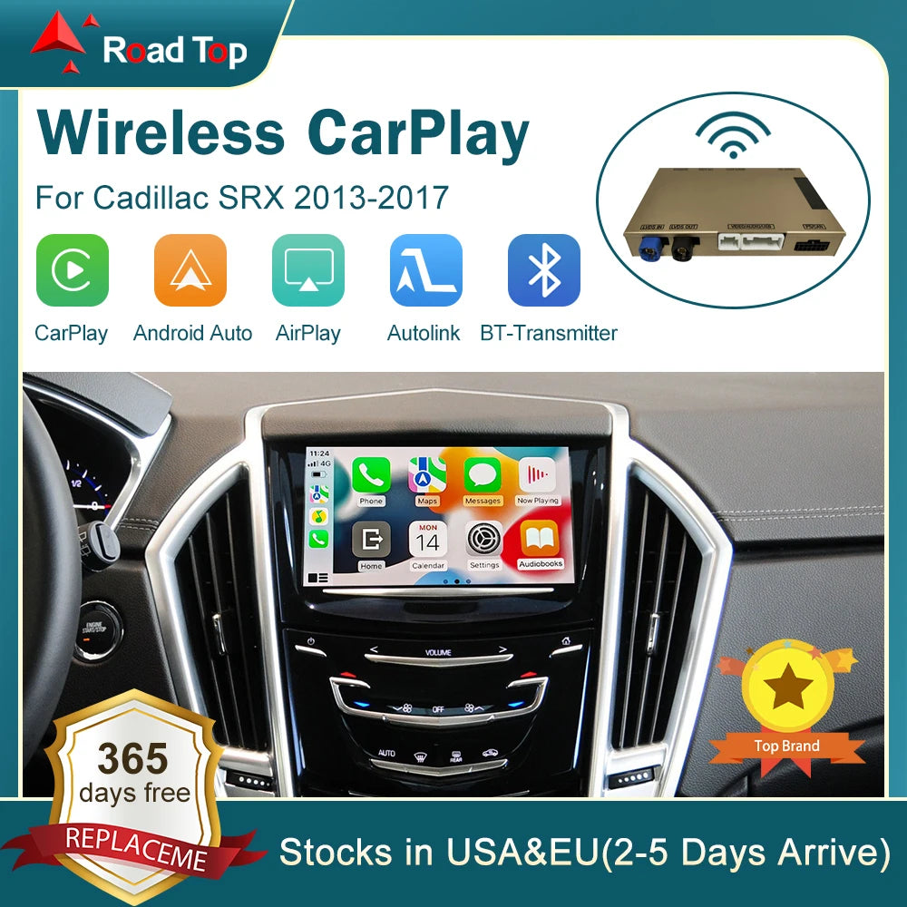 Wireless CarPlay for Cadillac SRX 2013-2017 XT5 XTS ATS CTS 8" HMI 2.0 screen Android Auto