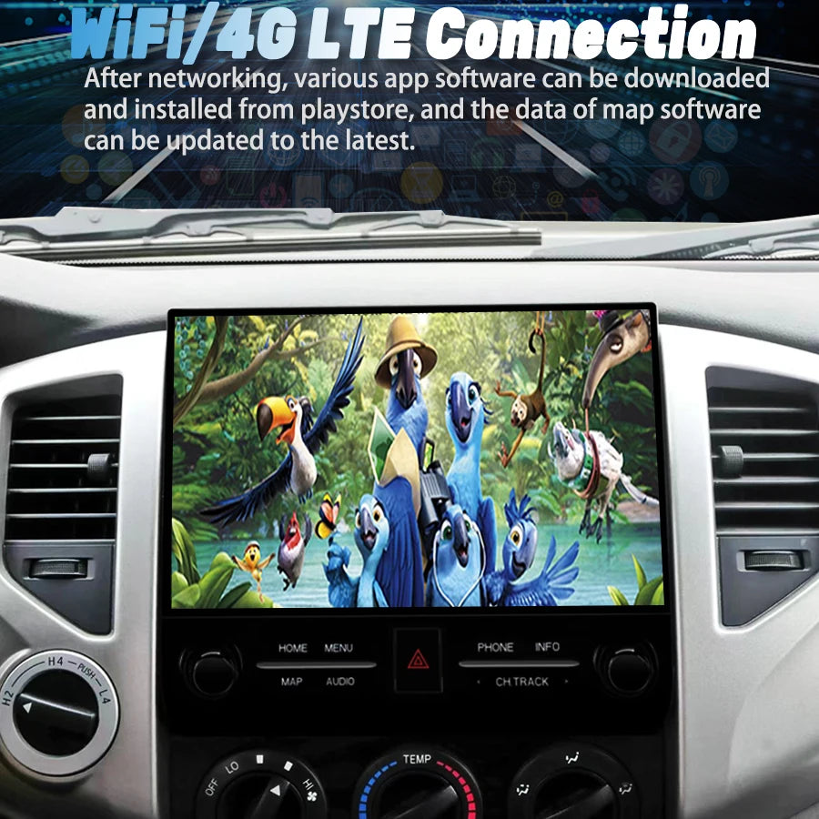 10inch multimedia video PlayerCar qled Screen For Toyota tacoma 2005-2015 built-Min 360 HU