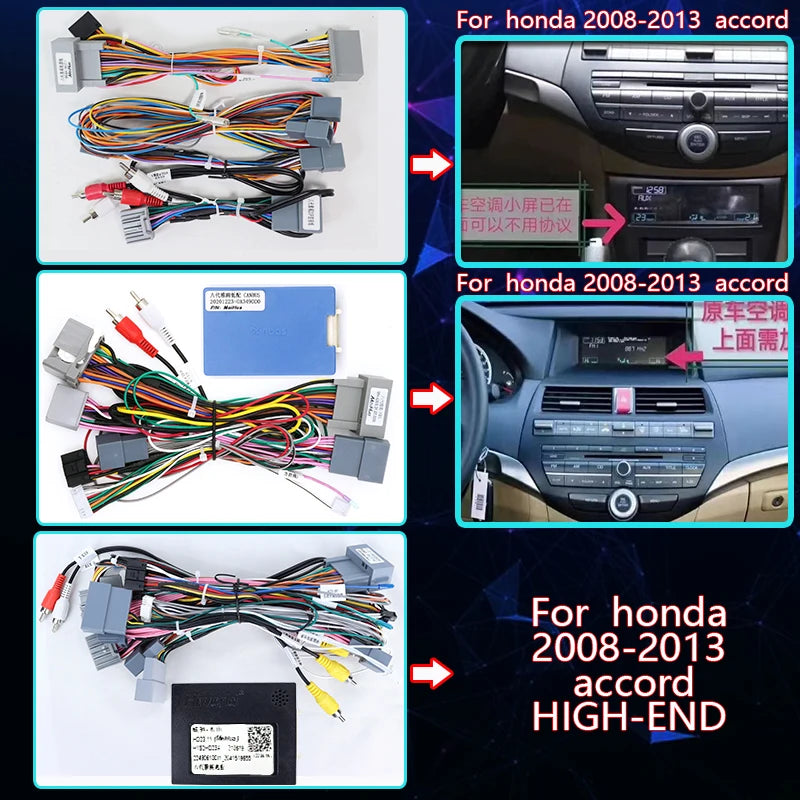 Car Stereo Radio Android DVD cables Adapter FOR HONDA ACCORD cables Harness canbus 16 Pin