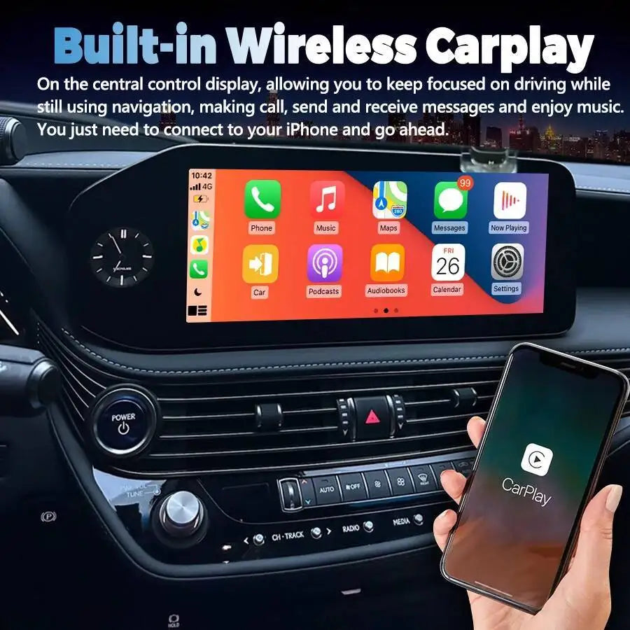 Android 15 Stereo For LEXUS LS LS500 2018-2024 CarPlay Car Multimedia Video Player 12.3''