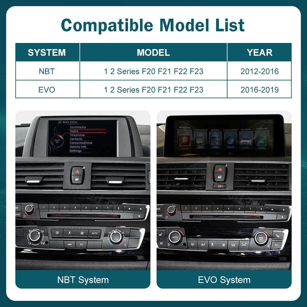 12.3 RoadTop Wireless CarPlay Android Auto Multimedia Linux Screen For BMW Series 1 2 F20