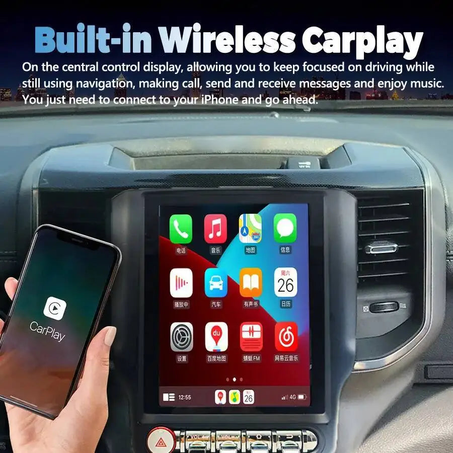 9.7inch Android 15 256GB Screen Navigation GPS For Dodge Ram 2019 Radio Navi Stereo Multim