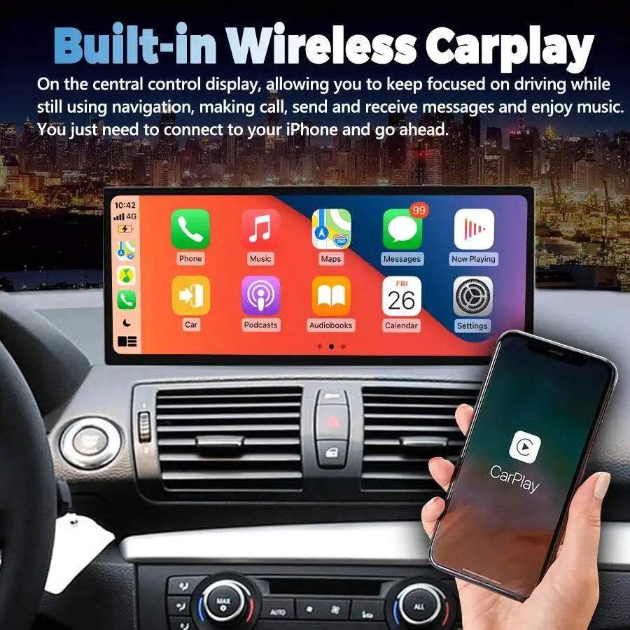 15.8" Car Stereo Radio For BMW 1 Series E81 E82 E87 E88 2006-2011 Carplay Android Auto Mul