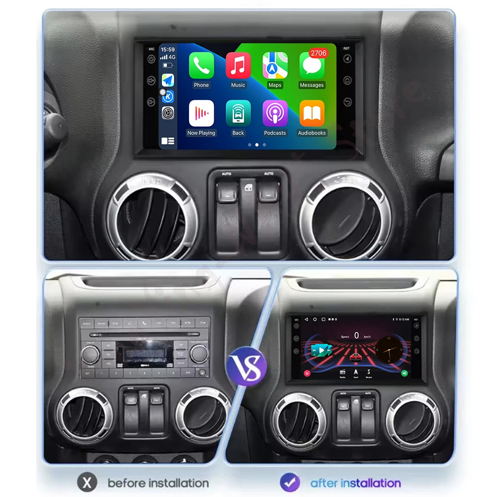 Car Radio Android 16 For Jeep Cherokee Compass Commander Wrangler 300C Dodge Caliber Liber