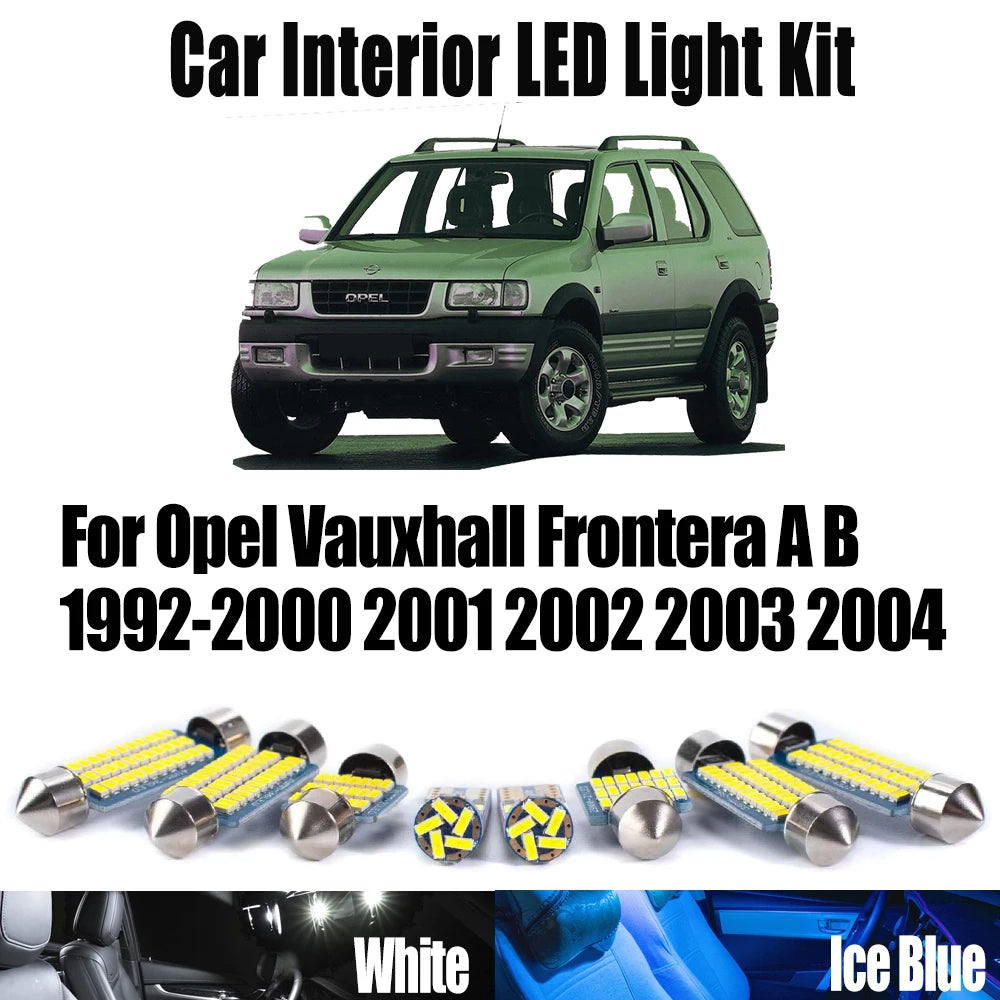 LED Interior Light Kit for Opel Vauxhall Frontera A B 1992- 2000 - Canbus Dome Map Door Trunk Bulbs | AUTOKITSHOP