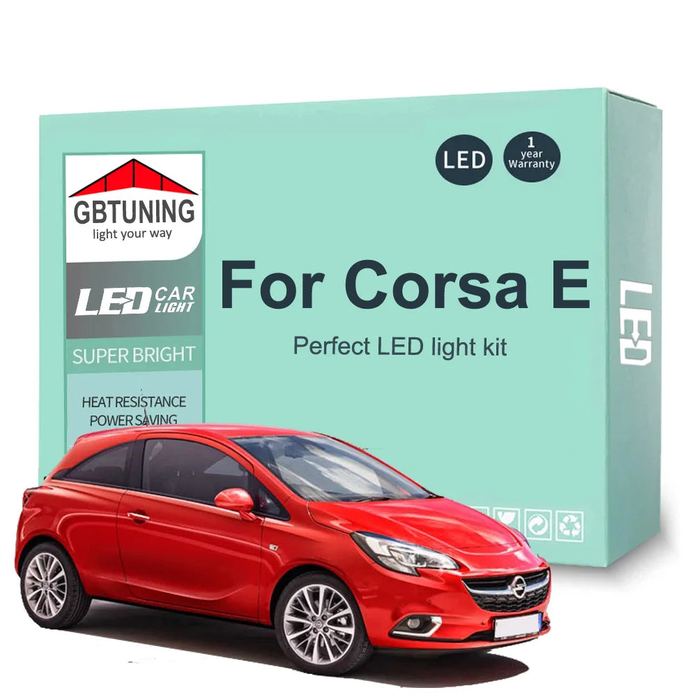 11-Piece LED Interior Light Kit for Opel Vauxhall Corsa E - Canbus Error-Free Bulbs | AUTOKITSHOP