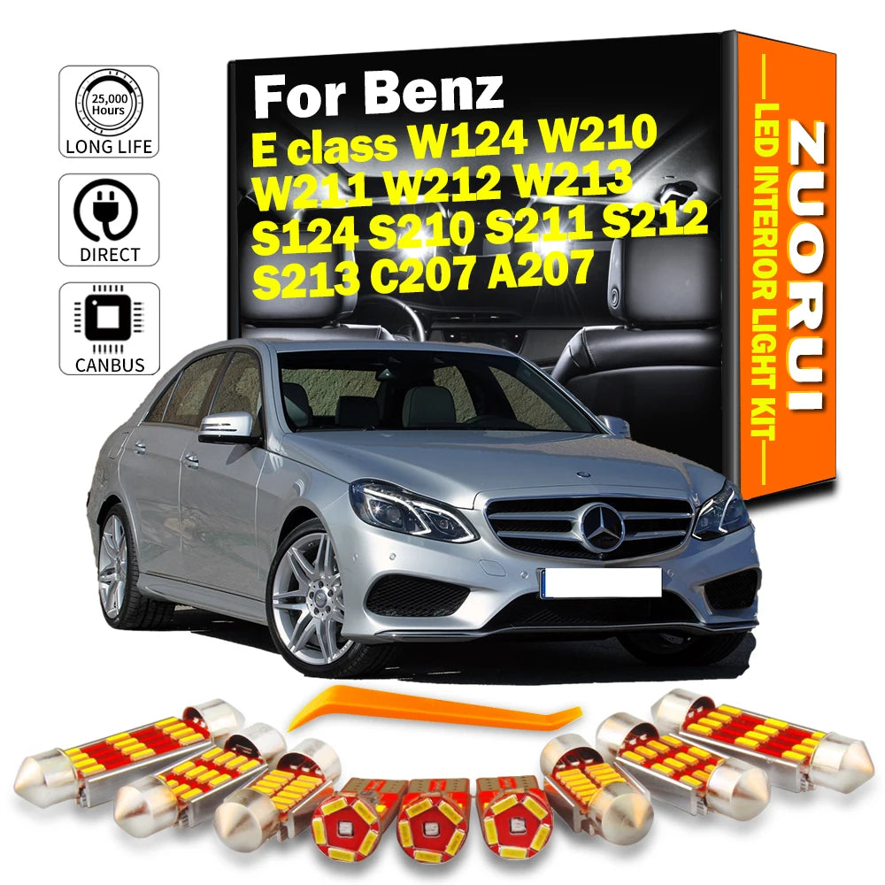 LED Interior Light Kit for Mercedes Benz E class W124 W210 W211 W212 W213 S124 S210 S211 S212 S213 C207 A207 - Canbus...