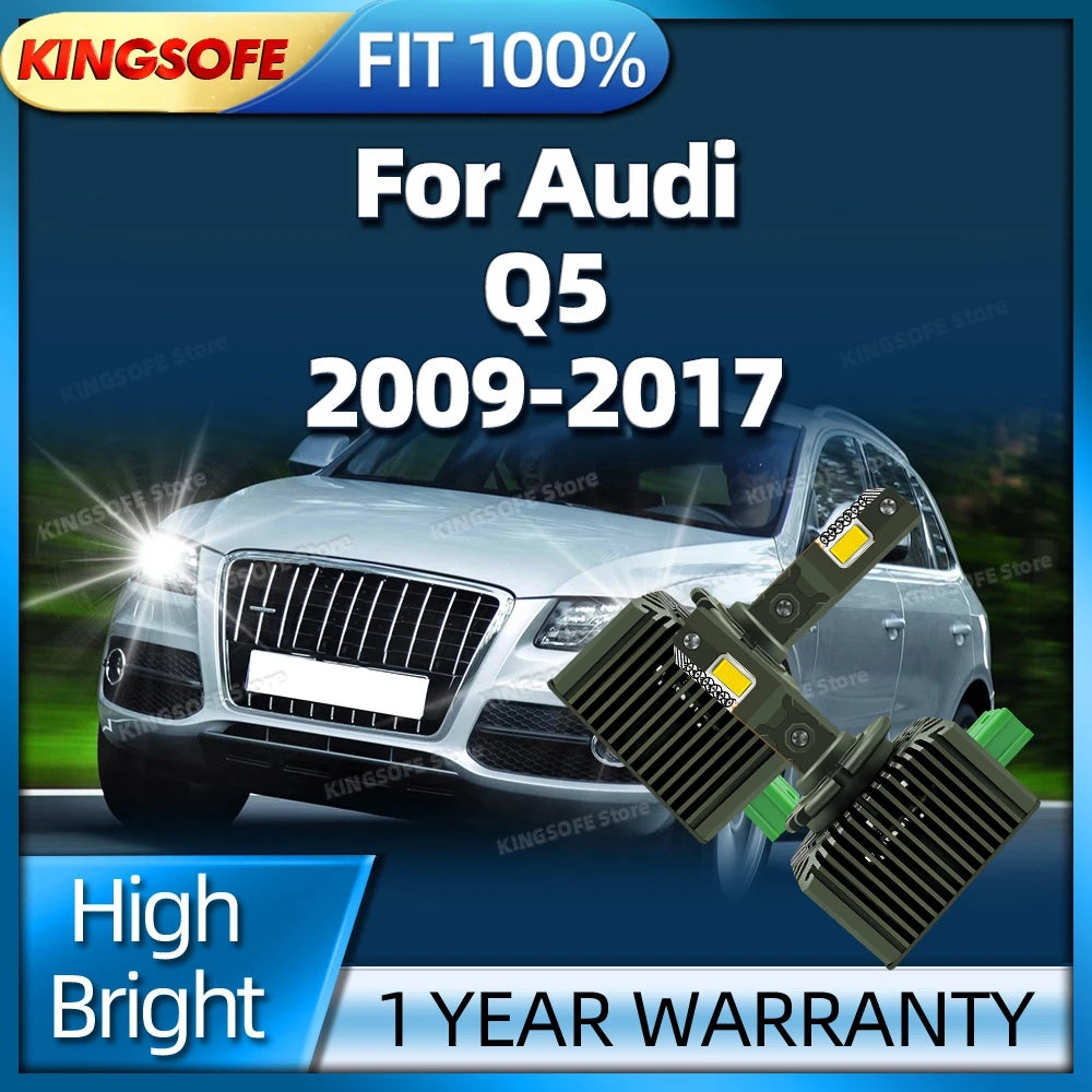 LED Headlight HID D3S Headlamp 50000LM Car Light Turbo Lamp Canbus 6000K For Audi Q5 2009-