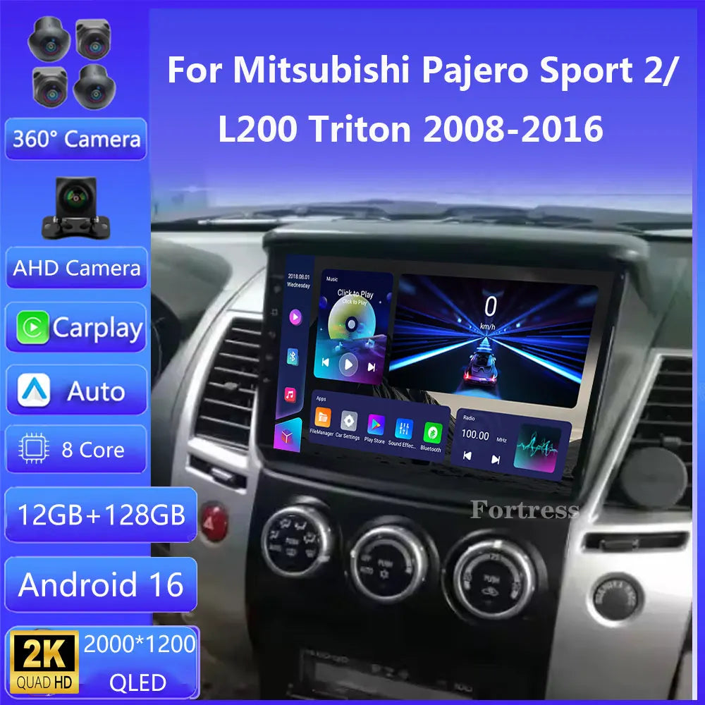 Android 16 Car Radio Multimedia Player For Mitsubishi Pajero Sport 2 L200 Triton 2008 -201