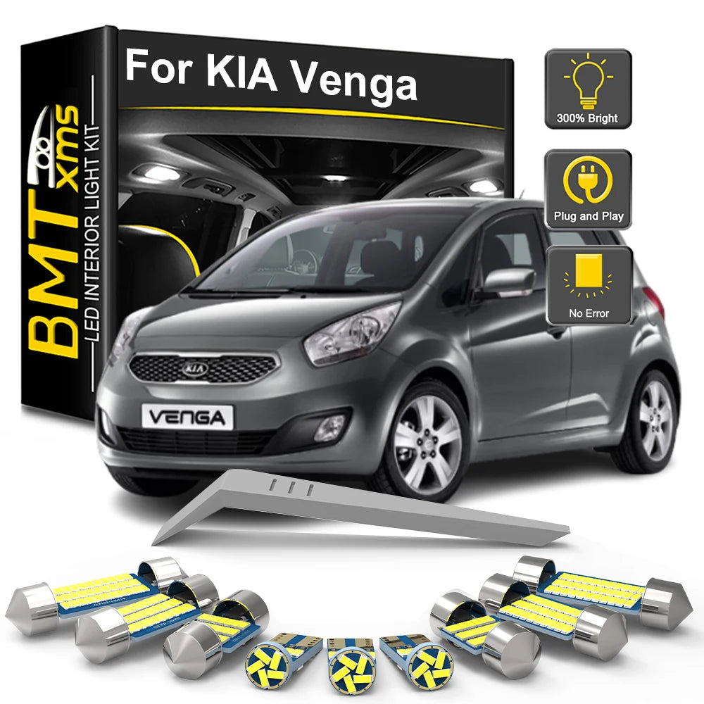 11-Piece LED Interior Light Kit for KIA Venga 2009-2014 - Canbus Dome Map Door Trunk Bulbs | AUTOKITSHOP