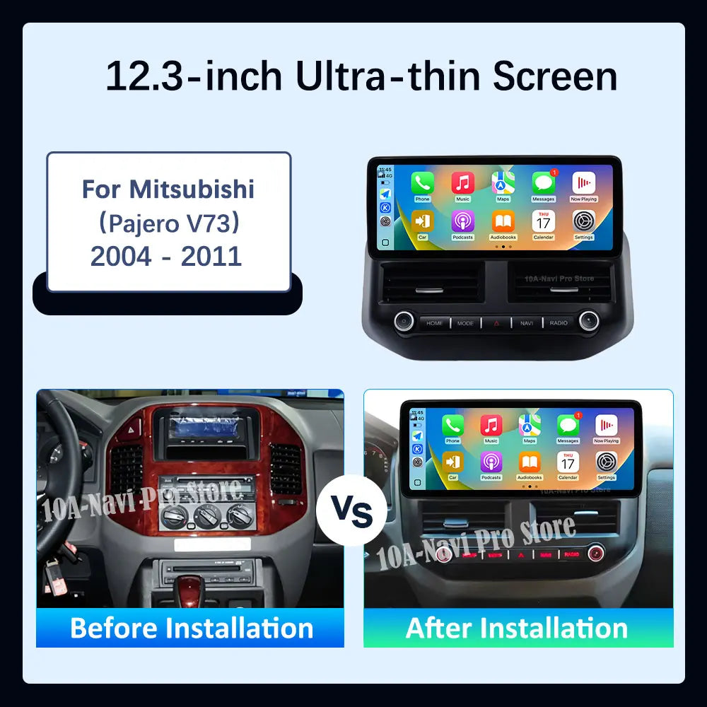 Wireless Carplay GPS Navigation Split Screen for Mitsubishi Pajero V73 2004 - 2011 Android
