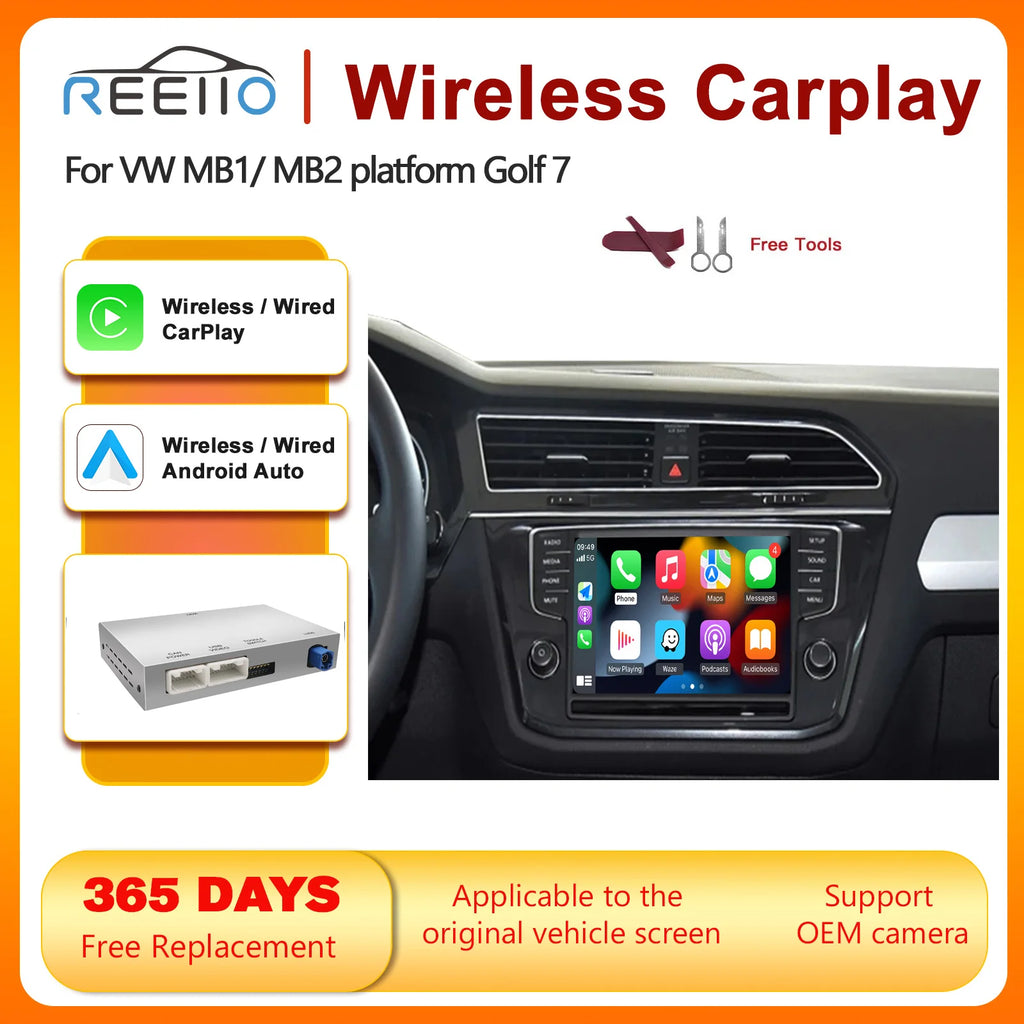 Wireless Carplay Android Auto for Volkswagen Skoda Octavia Golf 7 Polo Passat 8 with MIB M