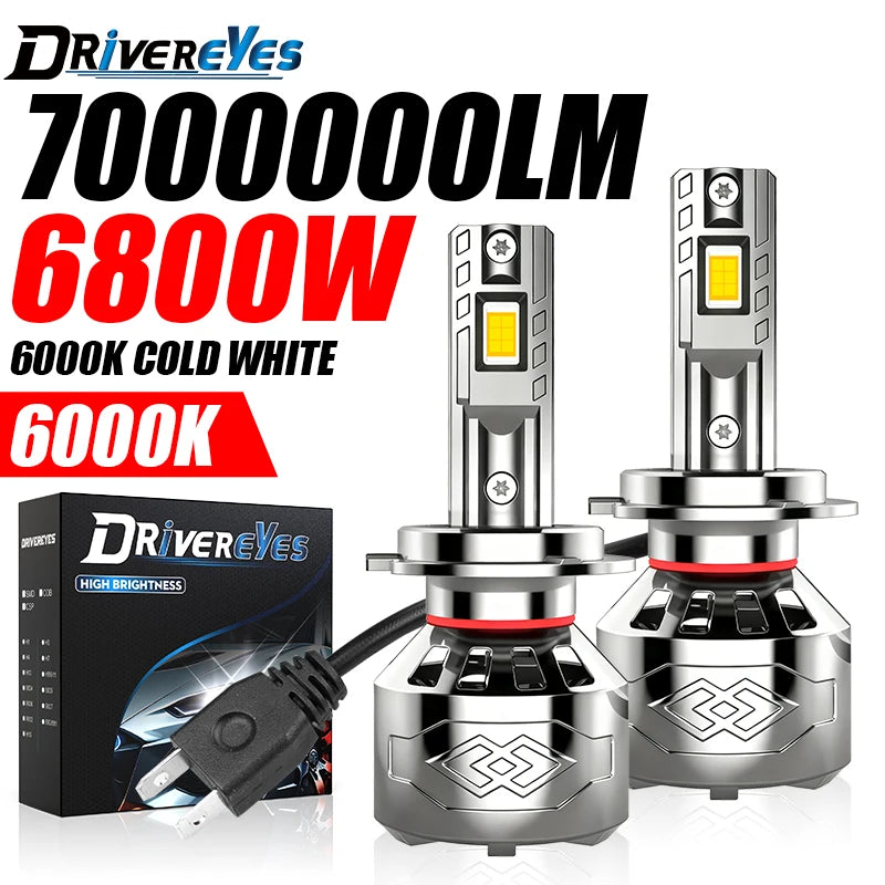 6800W H4 H7 H11 LED Headlights CANBUS 880 H1 H3 H8 H9 9005 HB3 9006 HB4 9012 HIR2 8570 CSP