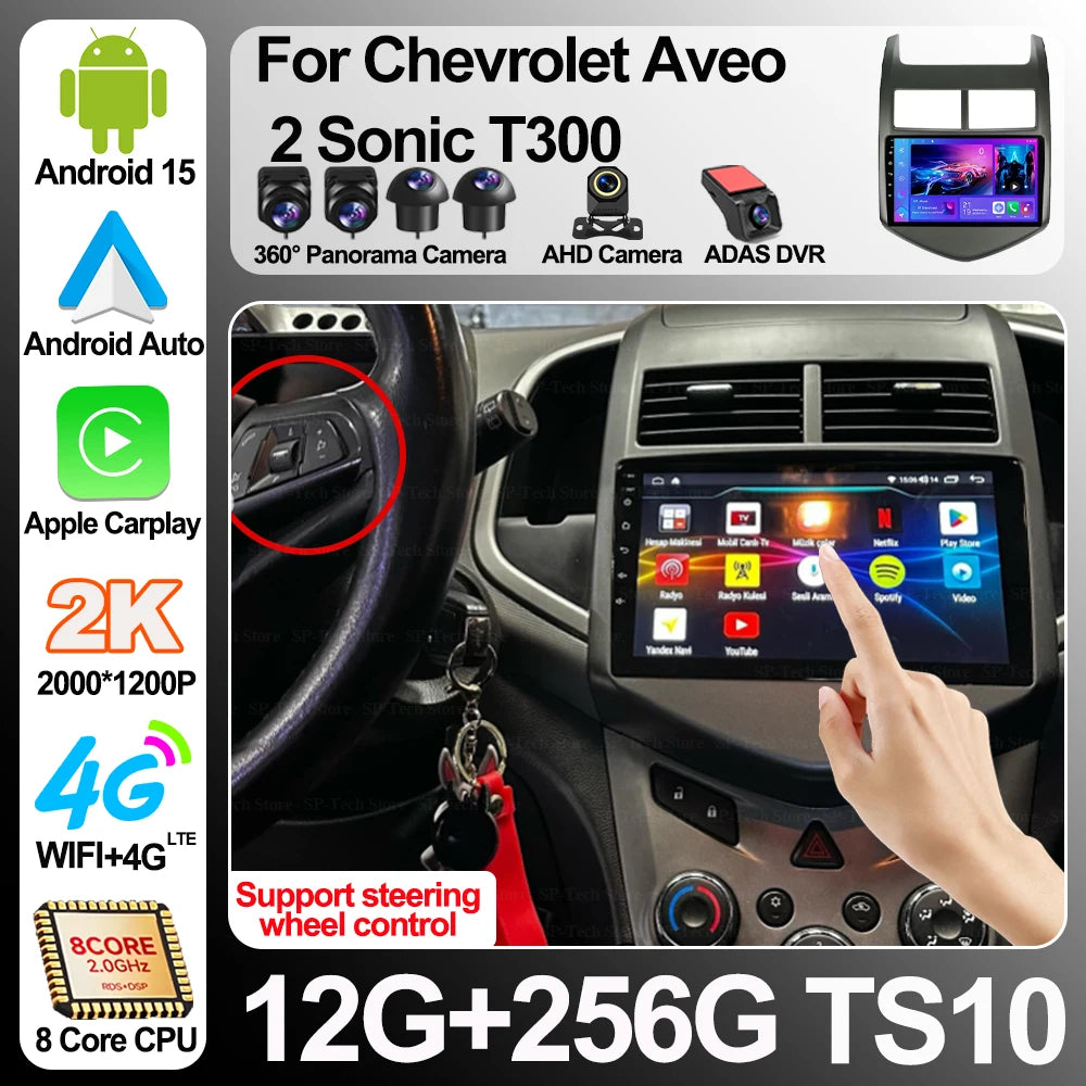 Android 16 Car Radio For Chevrolet Aveo 2 Sonic T300 Multimedia Video Player Navigation St | AUTOKITSHOP