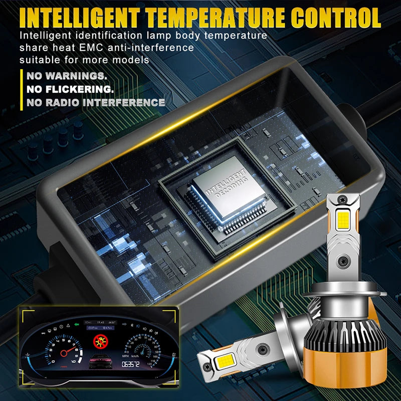 1300W H1 K7C LED Headlight 1500000LM Led Canbus Car Lamps H3 H4 H7 H11 9005 9006 9012 HB4