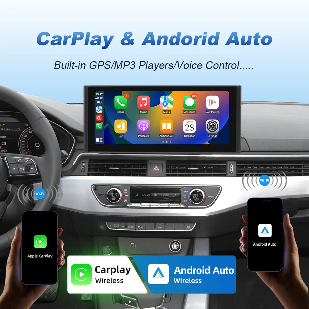 Linux Wireless CarPlay Android Auto Screen For Audi A4 A5 B9 2016-2022 Car Radio Car Multi