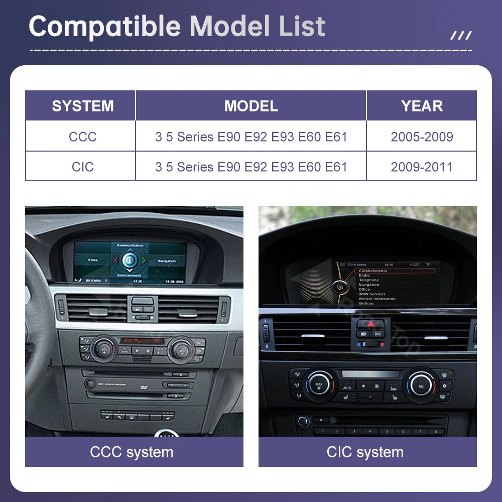 12.3Inch Ultra Thin Touch Screen For BMW 3 Series E90/E91/E92/E93 5 Series E60 E61 E63 CCC | AUTOKITSHOP