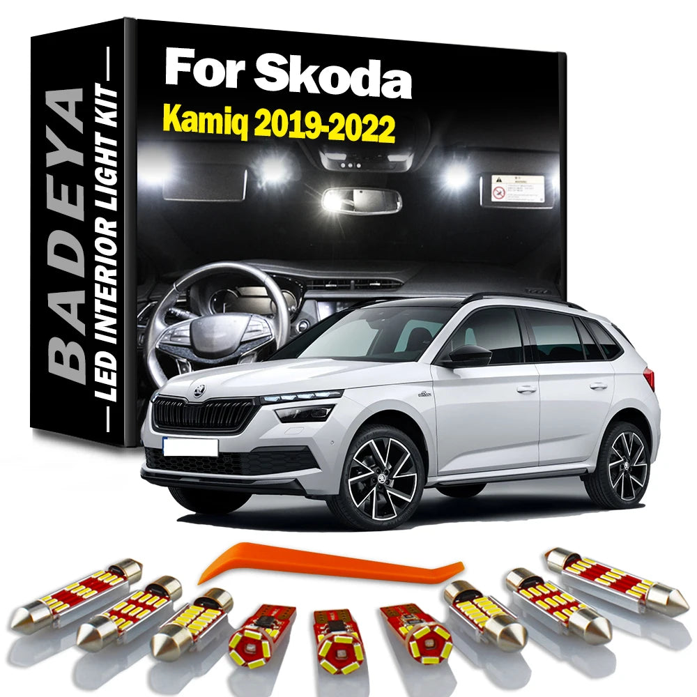 9-Piece LED Interior Light Kit for Skoda - Canbus Error-Free Interior Bulbs