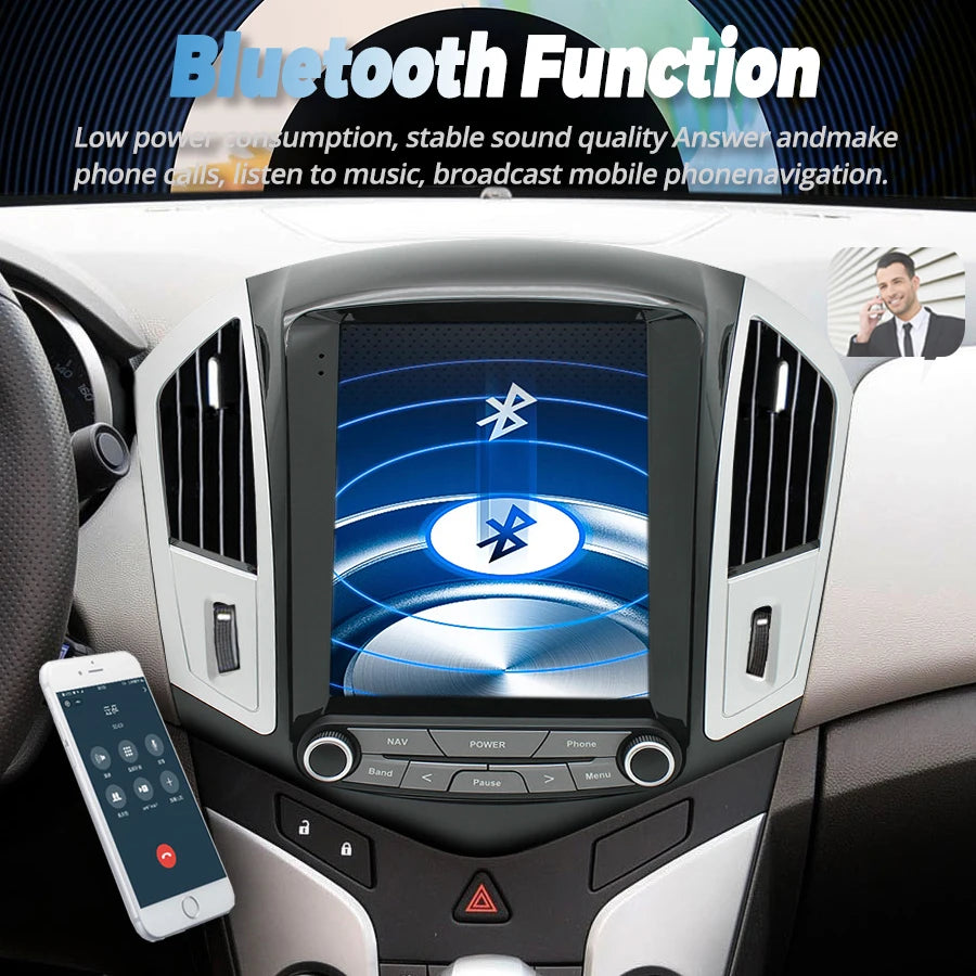 DSP Carplay Tesla Screen For Chevrolet Cruze Android 14 2012 2015 Car GPS Multimedia Video