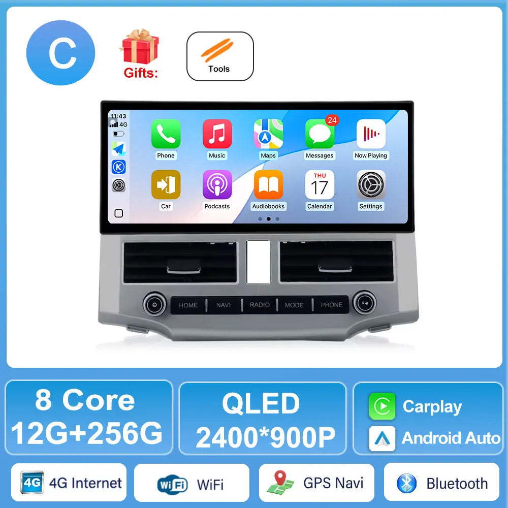 12.3" Android 15 Car Stereo for Toyota 4Runner 2007-2021 – Wireless CarPlay, GPS Navigation, Bluetooth DSP | A