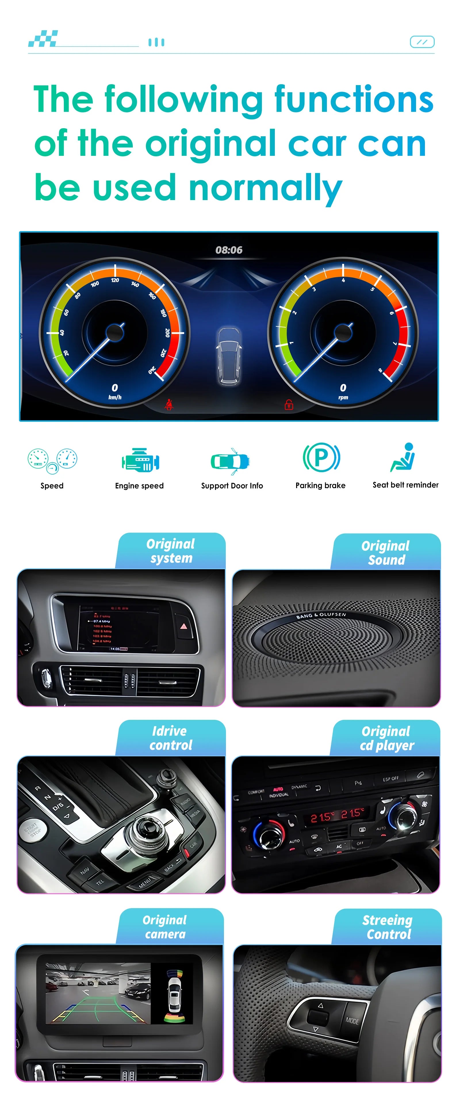 Android 13 Autoradio Carplay For Audi A4 A5 B8 S4 S5 2009-2016 Auto Multimedia 4G Carplay