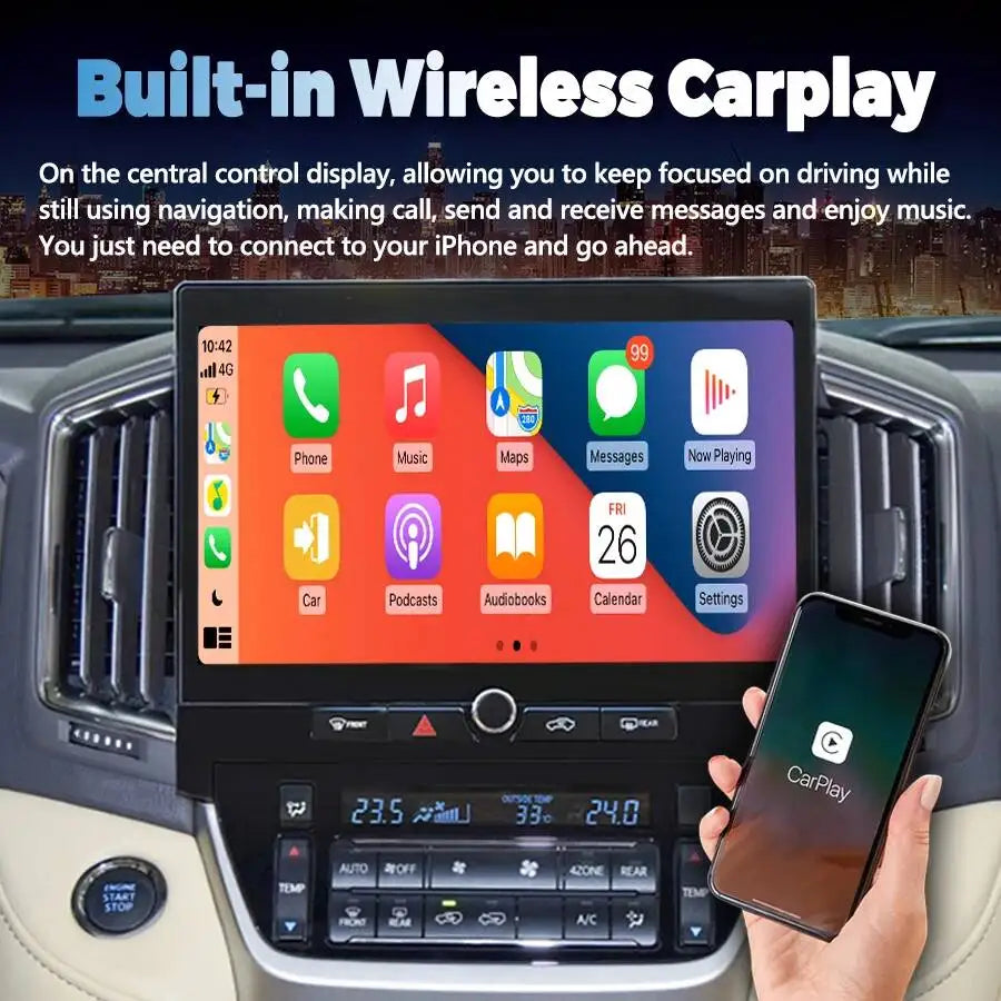 11.6" 2K Qled Screen For Toyota Land Cruiser 200 LC200 2016-2020 Navigation Radio Stereo M