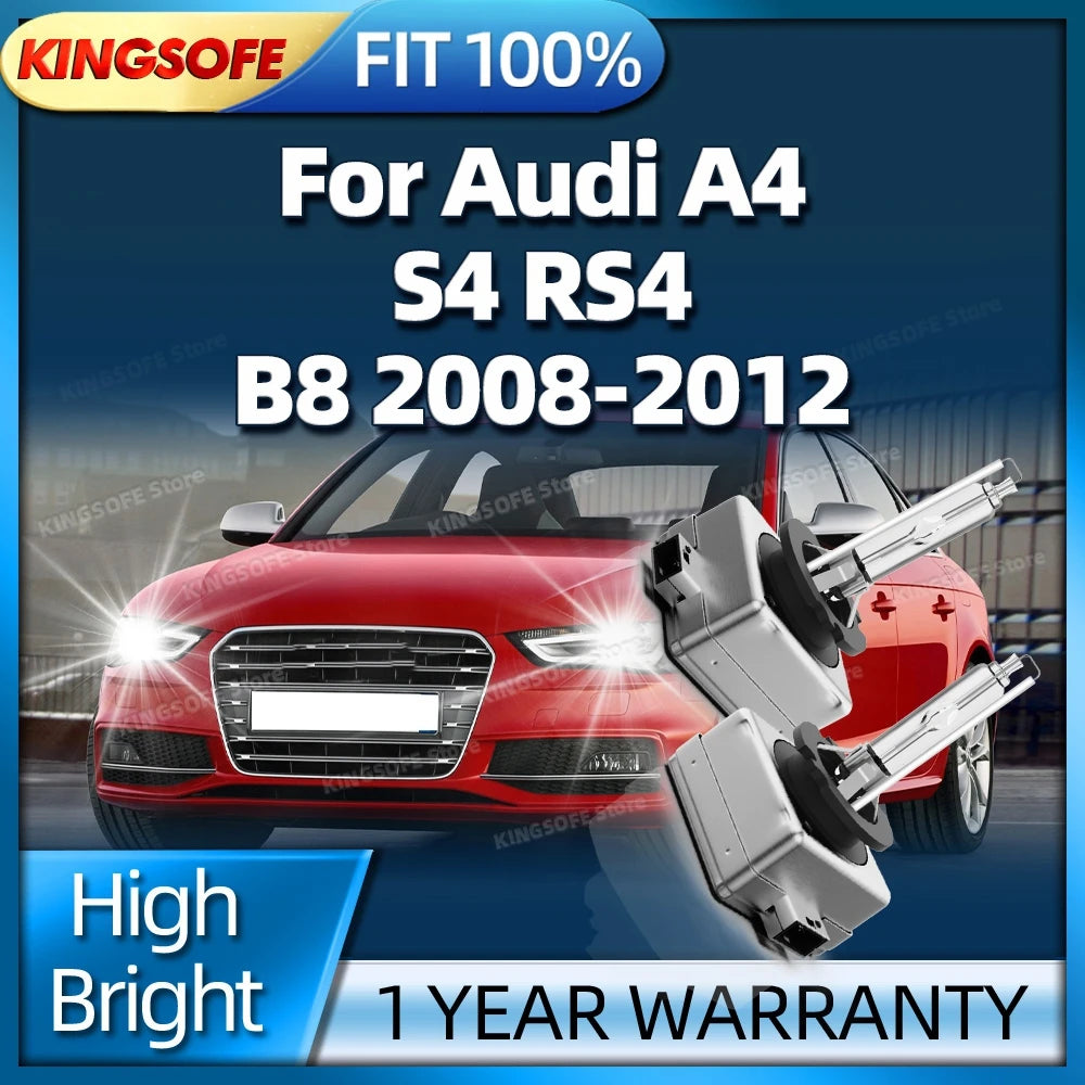 D3S Xenon Light Bulbs 6000K HID Car Headlight 35W Upgrade Lamp For Audi A4 S4 RS4 B8 2008