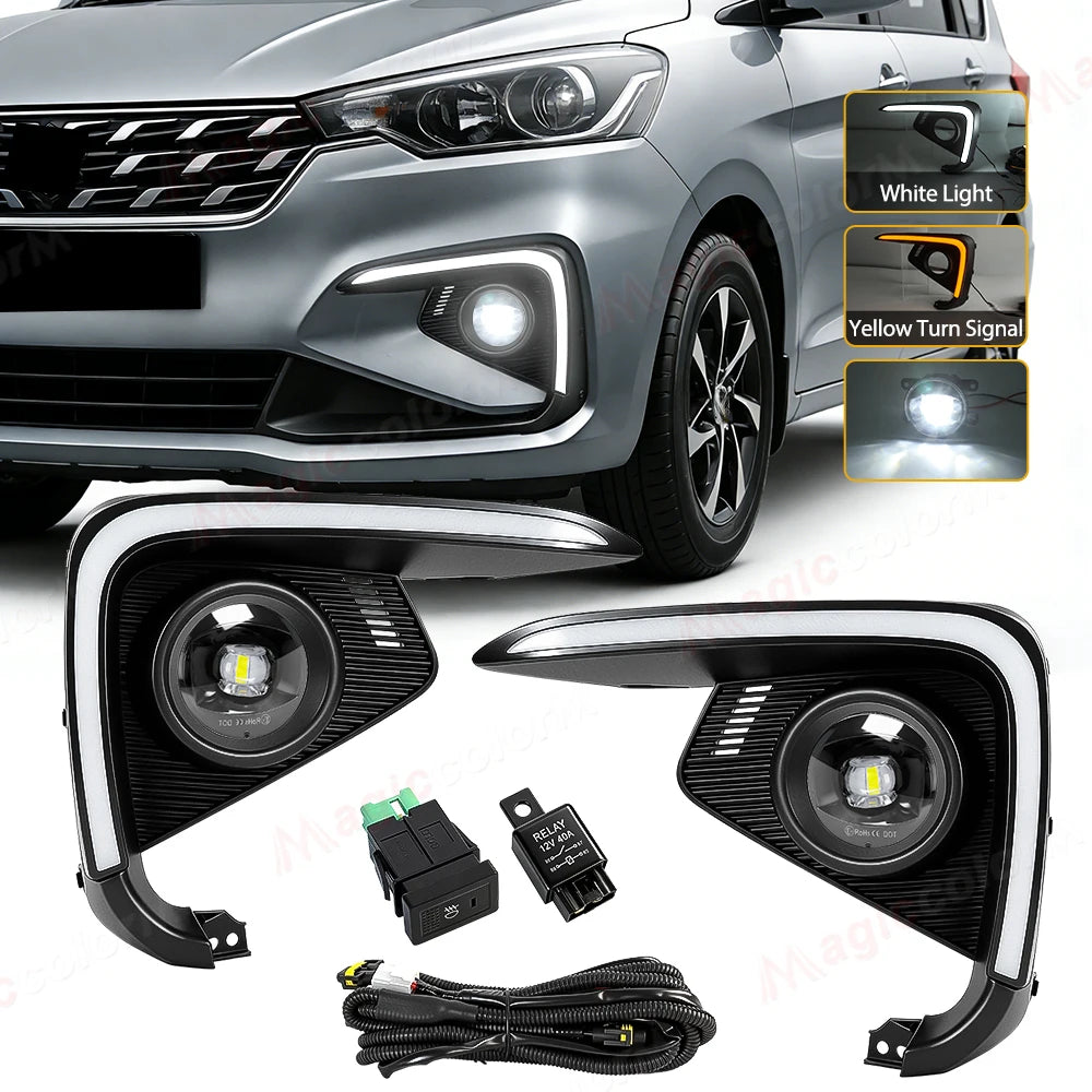 For Suzuki Ertiga 2018 2019 2020 DRL Fog Lamps LED Daytime Running Lights Front Bumper Day | AUTOKITSHOP