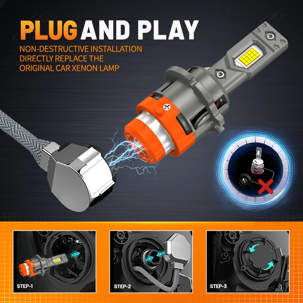 D4S D2S LED Headlights Canbus 1:1 HID D1S D3S D1R D2R D3R D4R Auto Lamp 8800000LM 5200W Pl