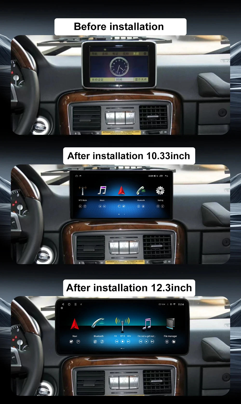 GPS Navi Car Video Multimedia Radio Player QLED DSP Android 16 For Benz G Class 2013-2018