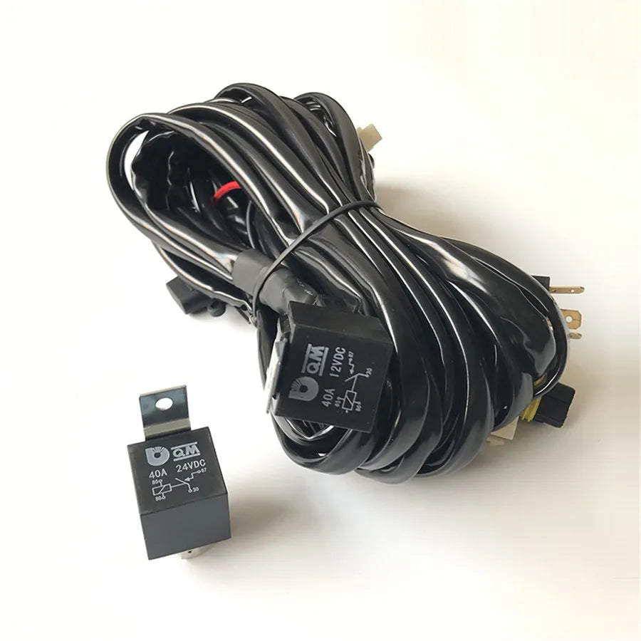 12V Single Car LED Light Bar Wiring Loom Harness Plug & Play Quick Installation