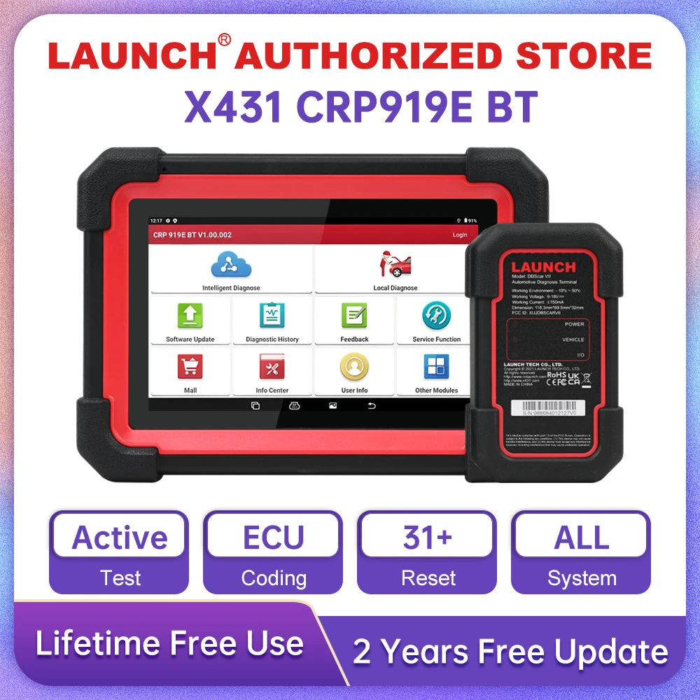 LAUNCH X431 CRP919E BT Car Diagnostic Tool DBScar VII VCI Auto OBD OBD2 Scanner Active Tes | AUTOKITSHOP
