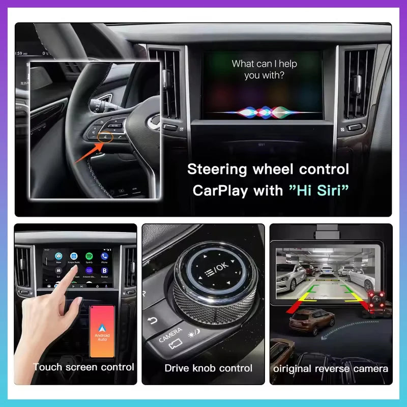 2025 Wireless Carplay Android Auto For Infiniti Q50L QX50 QX60 2015-2021 Car Multimedia Su | AUTOKITSHOP