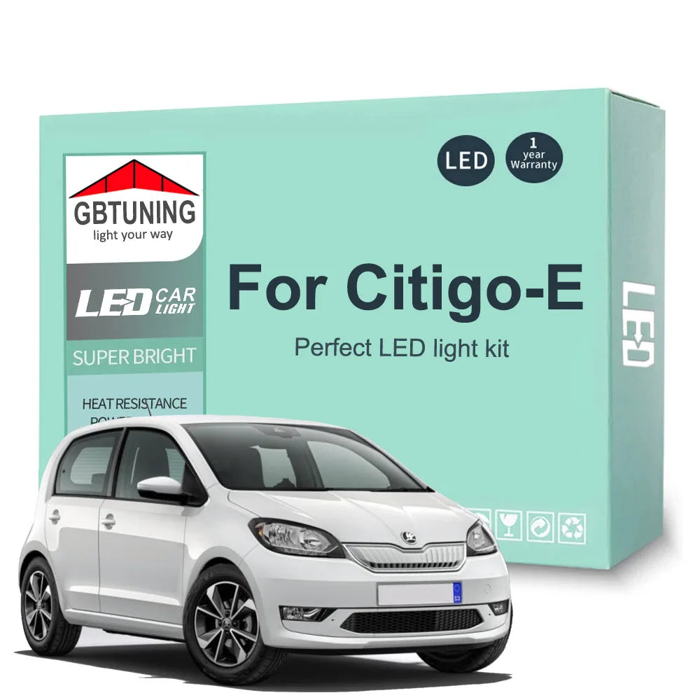 7-Piece LED Interior Light Kit for Skoda Citigo E Citigo-E 2012-2018 - Canbus Dome Map Door Trunk Bulbs | AUTOKITSHOP