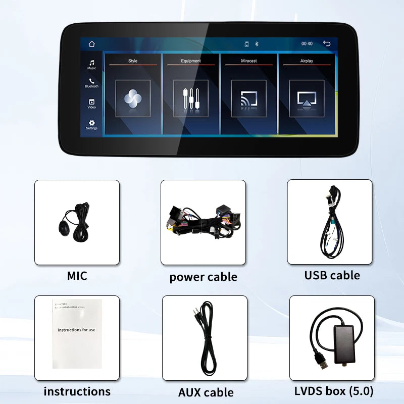 Wireless Carplay Android Auto Touch Screen Stereo 10.25'' For Mercedes Benz GLA X156 2013-