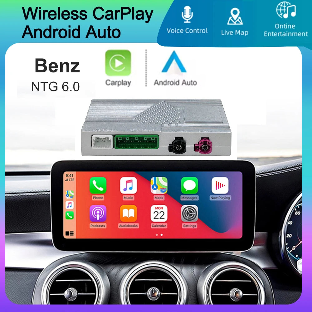 Wireless CarPlay Android Auto For NTG6.0 MBUX For Benz A B C E GLA GLK GLS CLA ML Class 20