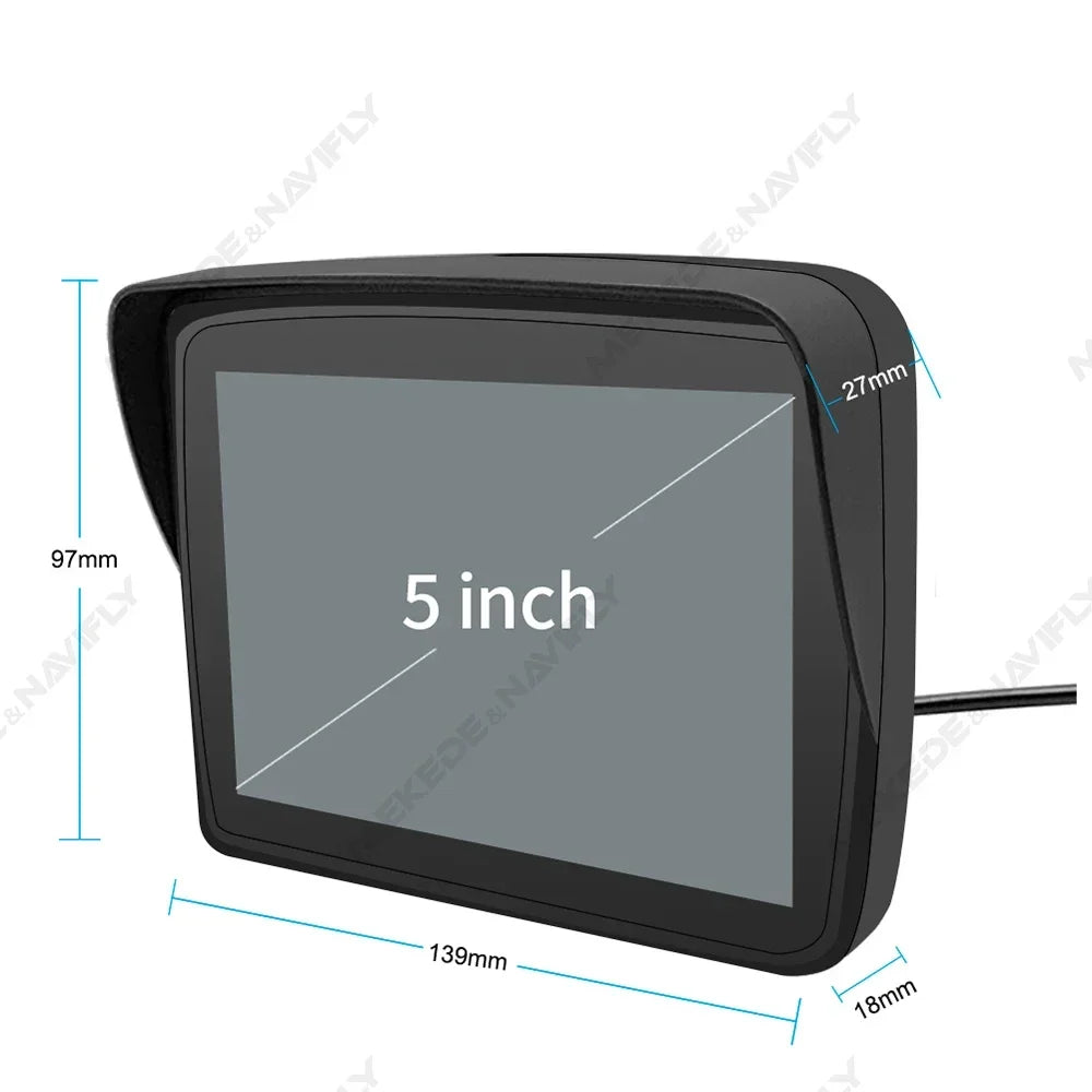5-inch Touch Screen Motorcycle Gps Navigation IP67 Waterproof Wireless CarPlay Android Aut | AUTOKITSHOP