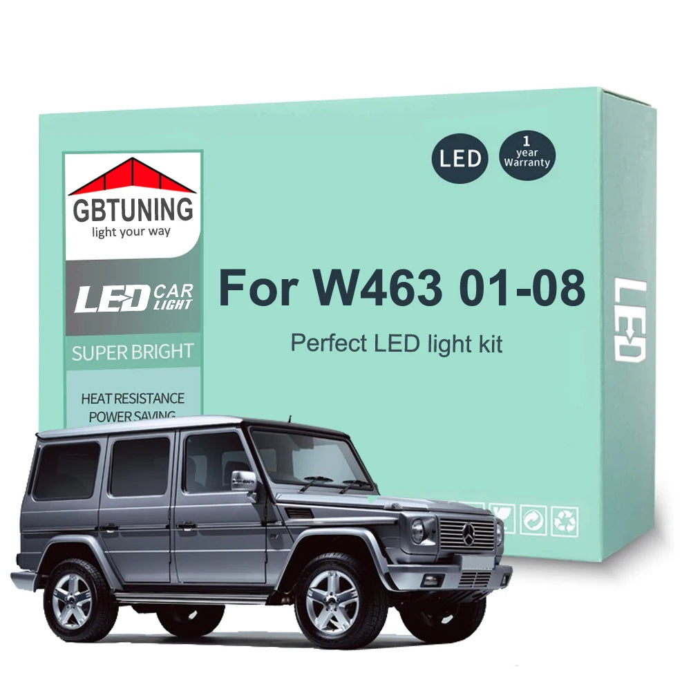 18-Piece LED Interior Light Kit for Mercedes Benz G Class W463 2001-2008 - Canbus Dome Map Door Trunk Bulbs | AUTOKIT...