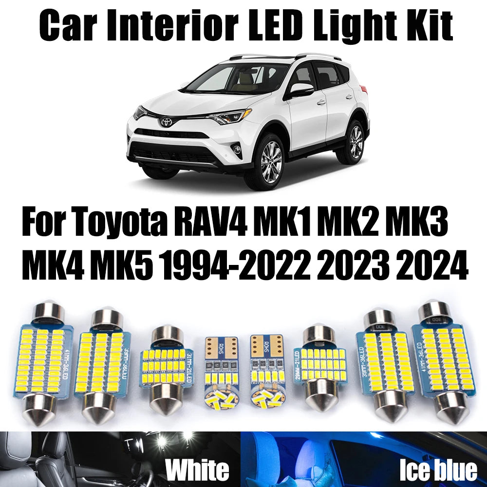 LED Interior Light Kit for Toyota RAV4 MK2 MK5 1994-2021 - Canbus Error-Free Interior Bulbs
